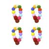 4pcs Festival Plush Pet Collars with Pompoms Bells Charm Colorful Furry Birthday Collar for Cats and Dogs
