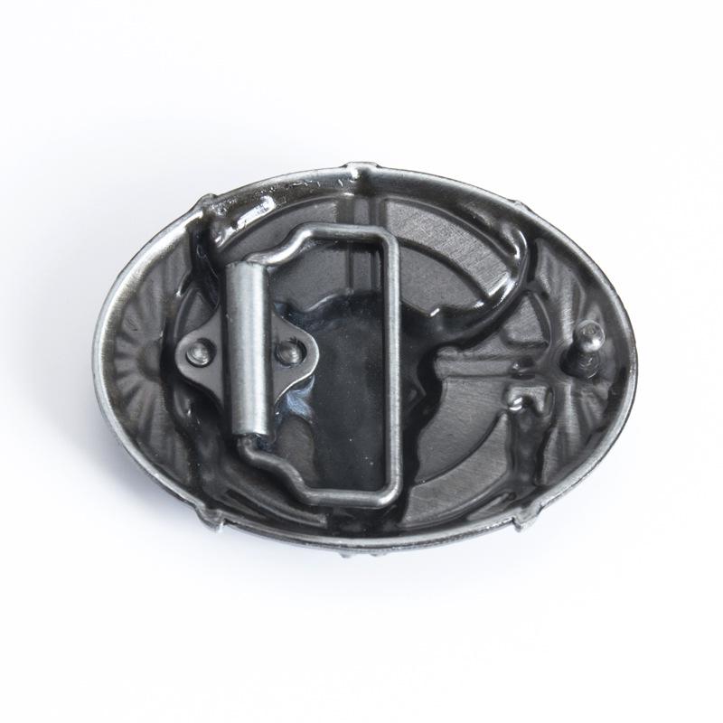 Oval Tribal Bull Skull Belt Buckle - Warrior Design, 3.8cm Personalized Smooth Buckle