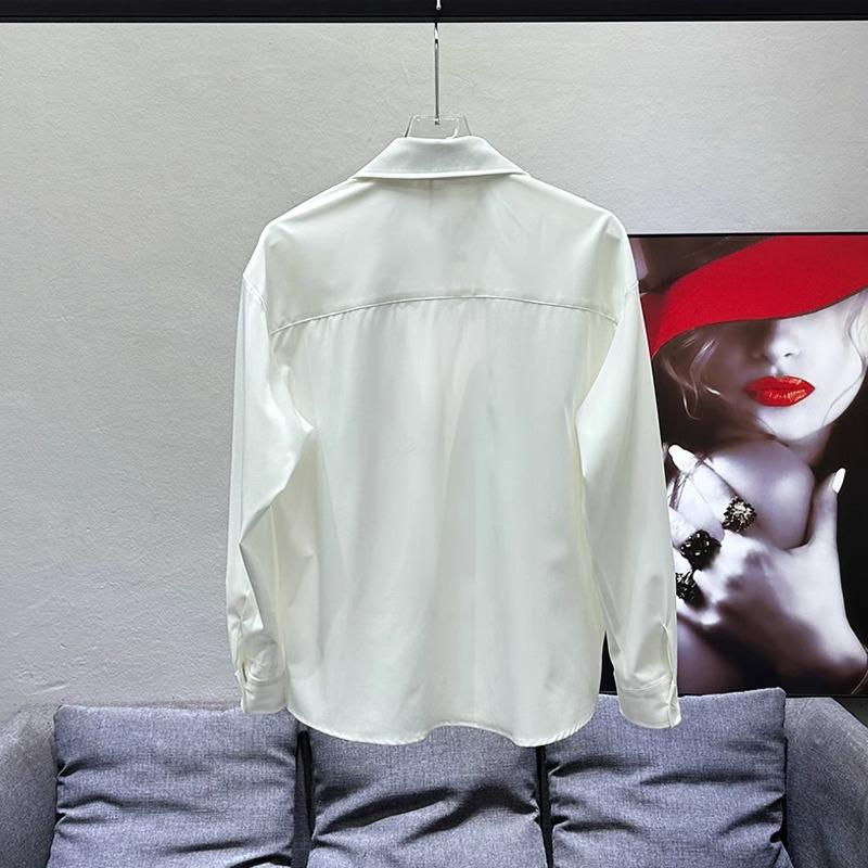 Męska Koszula z Długim Rękawem, zapinana na guziki, z Metalowym Pierścieniem i Detalem Łańcuszka, Casualowa, Streetwear