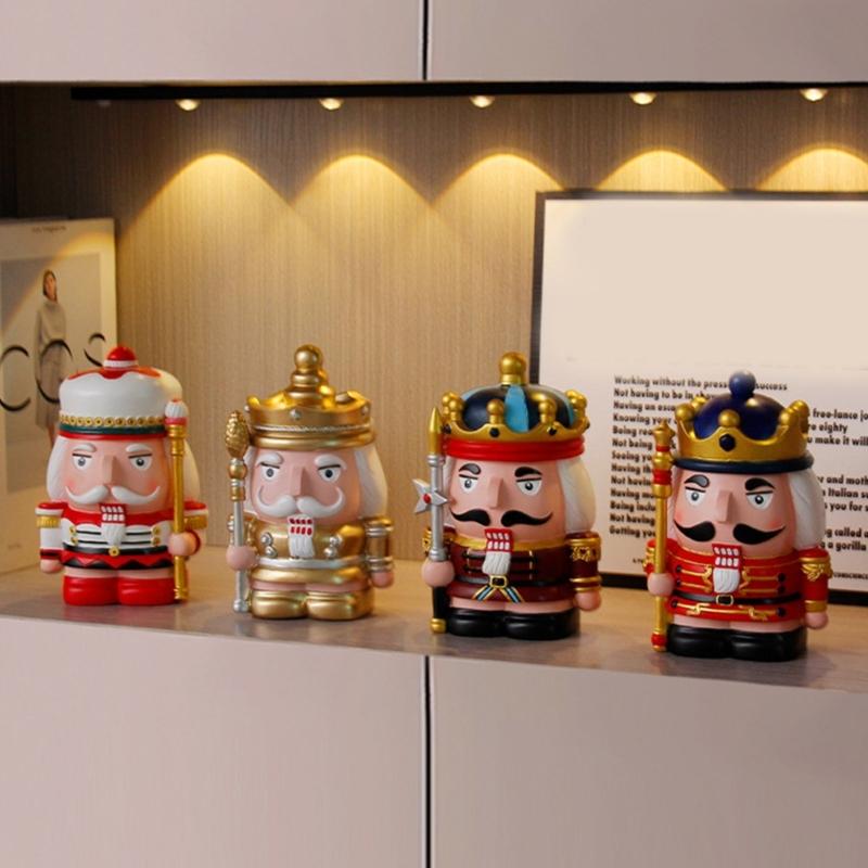 Harze Nussknacker Figur Spardosen Harze Weihnachtsdekoration und Praktisches Geschenk für Kinder