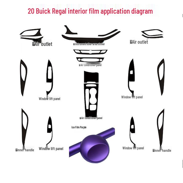 Buick Regal 2020-21 GS Center Console Carbon Fiber Shifter Wrap Interior Sticker