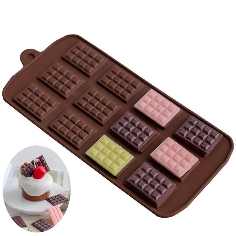 12 Gird Chocolate Silicone Molds Fondant Waffles Baking Mould Candy Cake Biscuit DIY Handmade Soap Candle Making Supplies