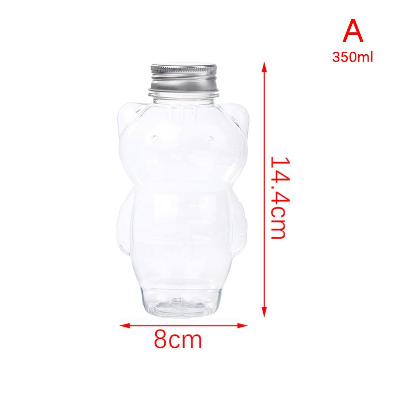 1Pc Homemade Juice Bottles Clear Beverage Pet Bottle Sealed Cap Cat Bottle