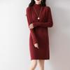 Women Sweater Dress 100% Wool MODERN NEW SAGA Turtleneck Knit Long Pullover Winter Jumpers Wool Long Dress Female