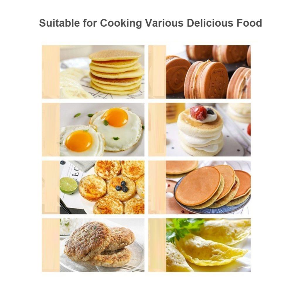 7-Hole Design Egg Frying Pan Black Beige Pink Blue Red Crepe Pan Breakfast Cooking