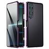 For Sony Xperia 1 VII Case Clear Tempered Glass+Metal+PC Back Magnetic Adsorption Phone Cover