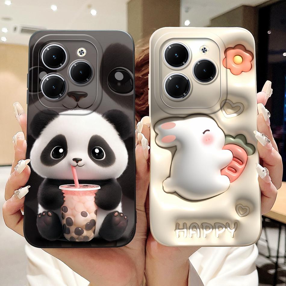 For Infinix Hot 40 Pro Case Hot 40 40i 40Pro Hot40 Hot40i Cute Panda Rabbit Cartoon Soft Silicone Shockproof Phone Cases