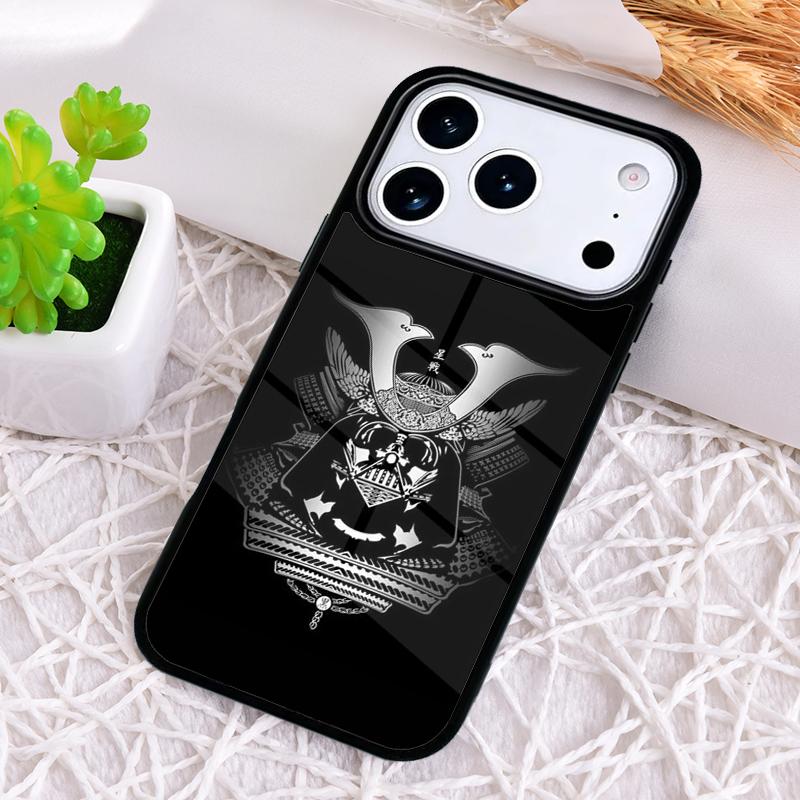 Masque Casque de Guerrier Japonais Samouraï Housse de Téléphone Souple Résistante aux Chocs pour iPhone 17 Air 16e 15 11 12 14 13 Pro Max Coque