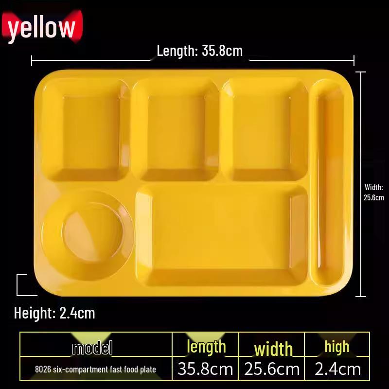 Melamine Tableware: 3, 4, and 6-Compartment Plates and Bowls for School Cafeterias