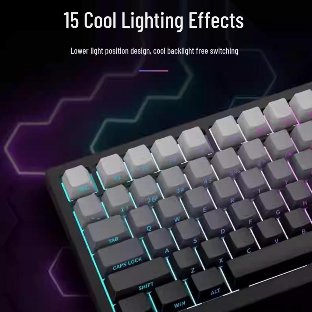 K81 Customizable Three-Mode Side-Engraved Mechanical Keyboard with PBT Two-Color Gradient Luminous Design