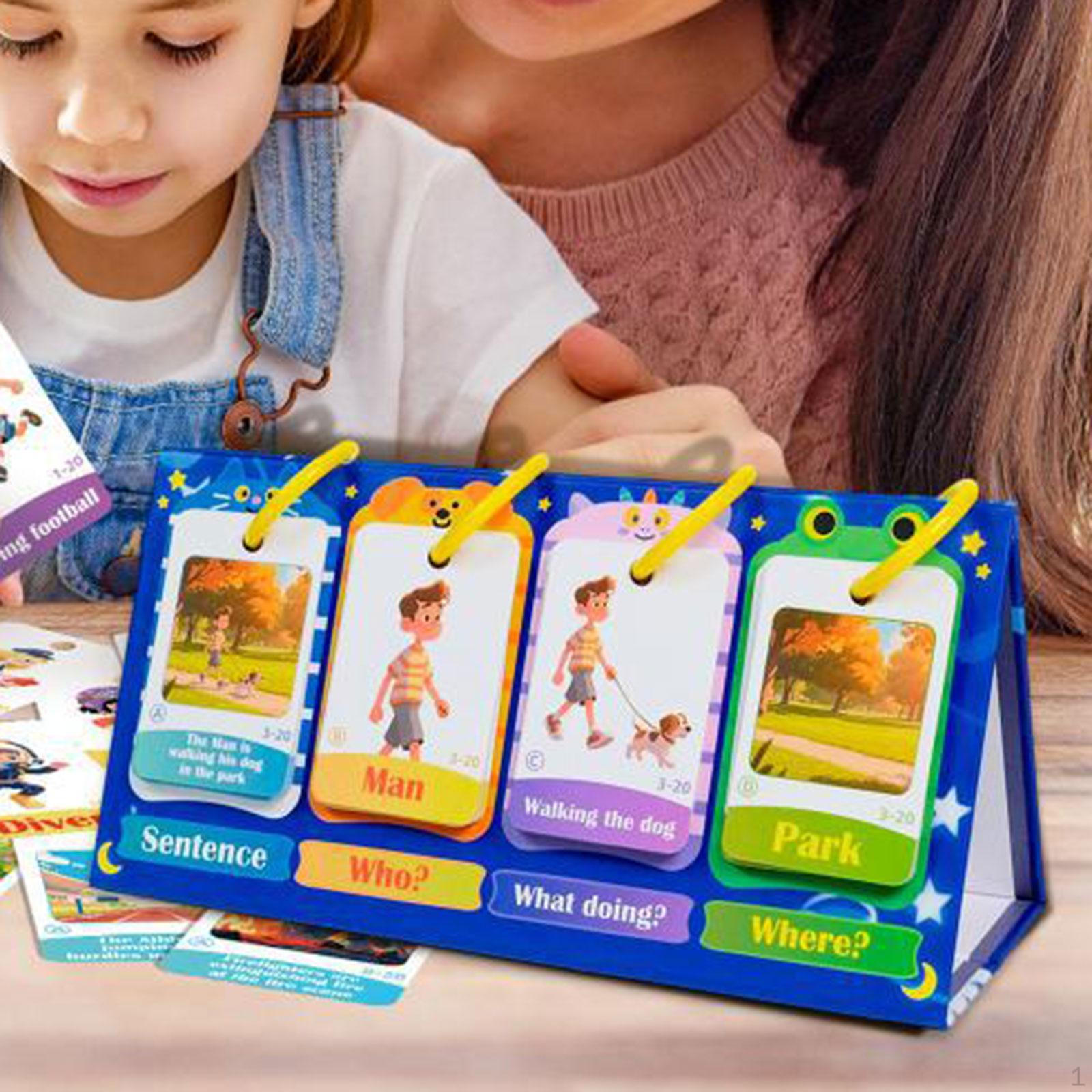 Kids Sentence Building Flip Chart Game Easy to Assemble Learning Homeschool Supplies