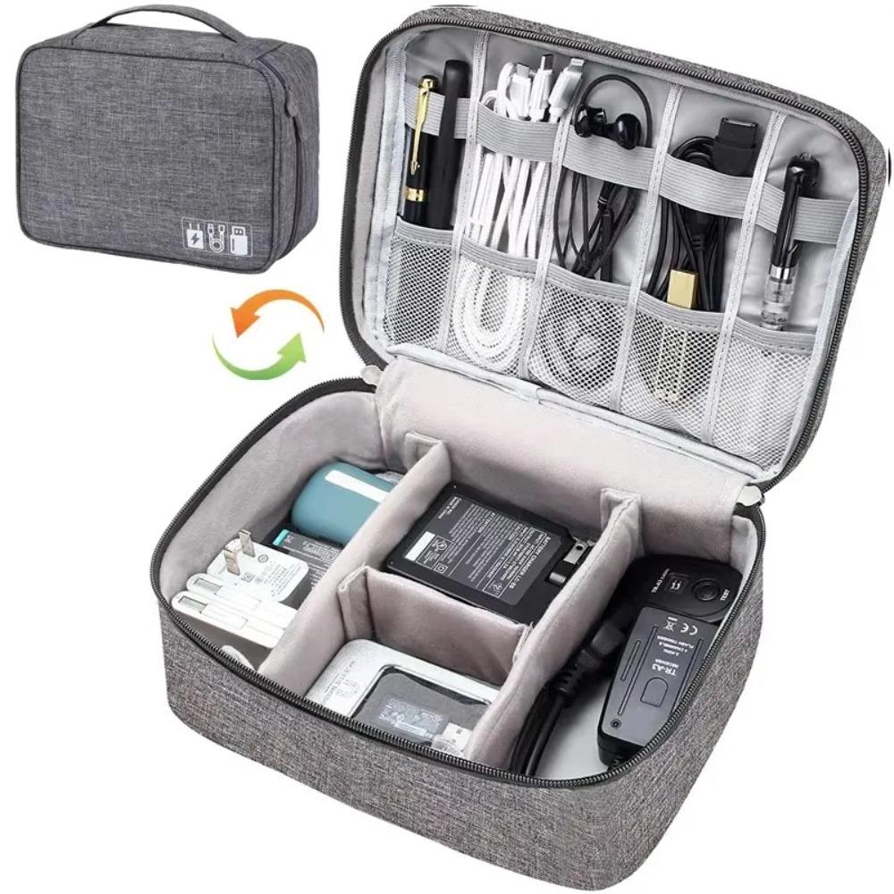 Travel Cable Accessories Bag Waterproof Double Layer Electronics Organizer Portable Storage Case for Cable, Cord, Charger, Phone, Adapter, Power Bank