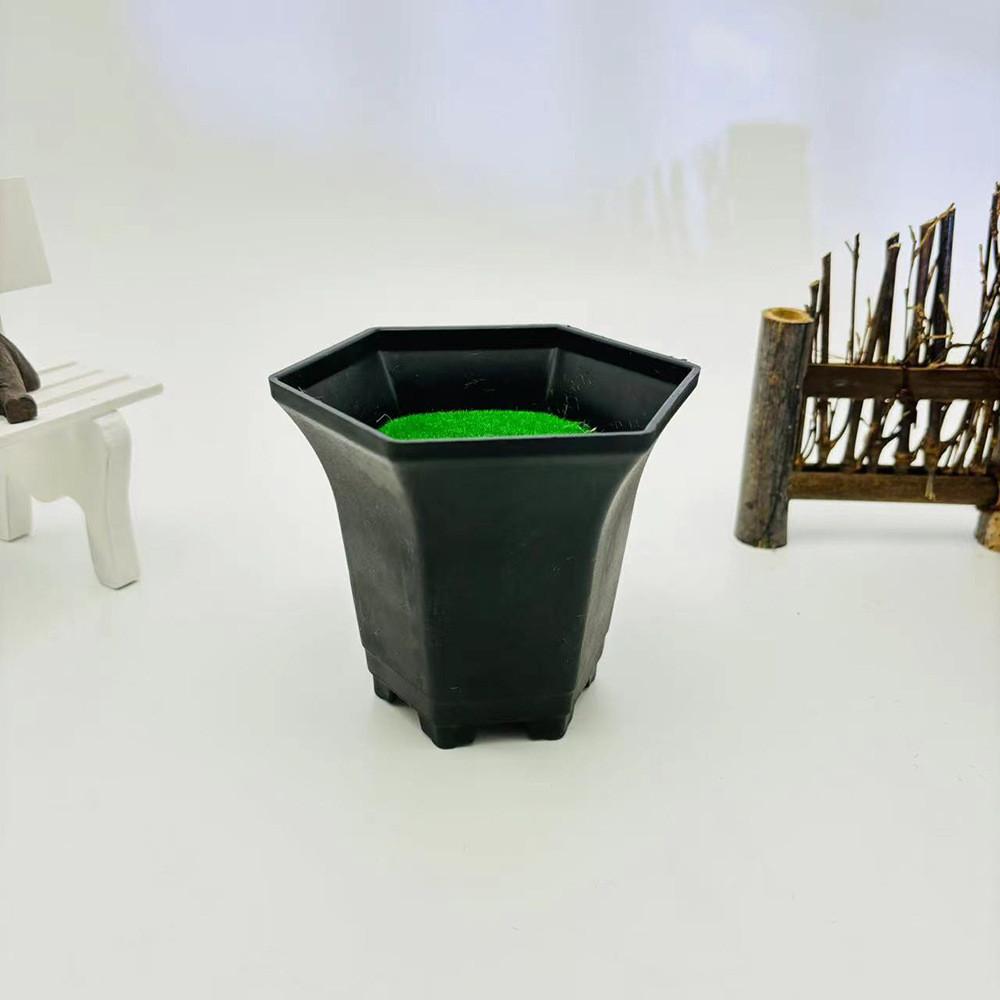 Bonsai Hexagonal Geometric Plastic Plant Flower Pot For Living Room And Office