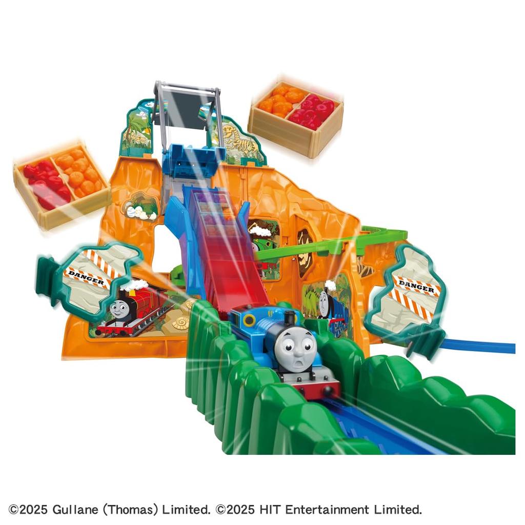 TAKARA TOMY Plarail Thomas the Tank Engine: Thrilling! Sudden Drop! Double Blast-Off Mountain (Includes First-Time Bonus Blast-Off Barrel Freight Car
