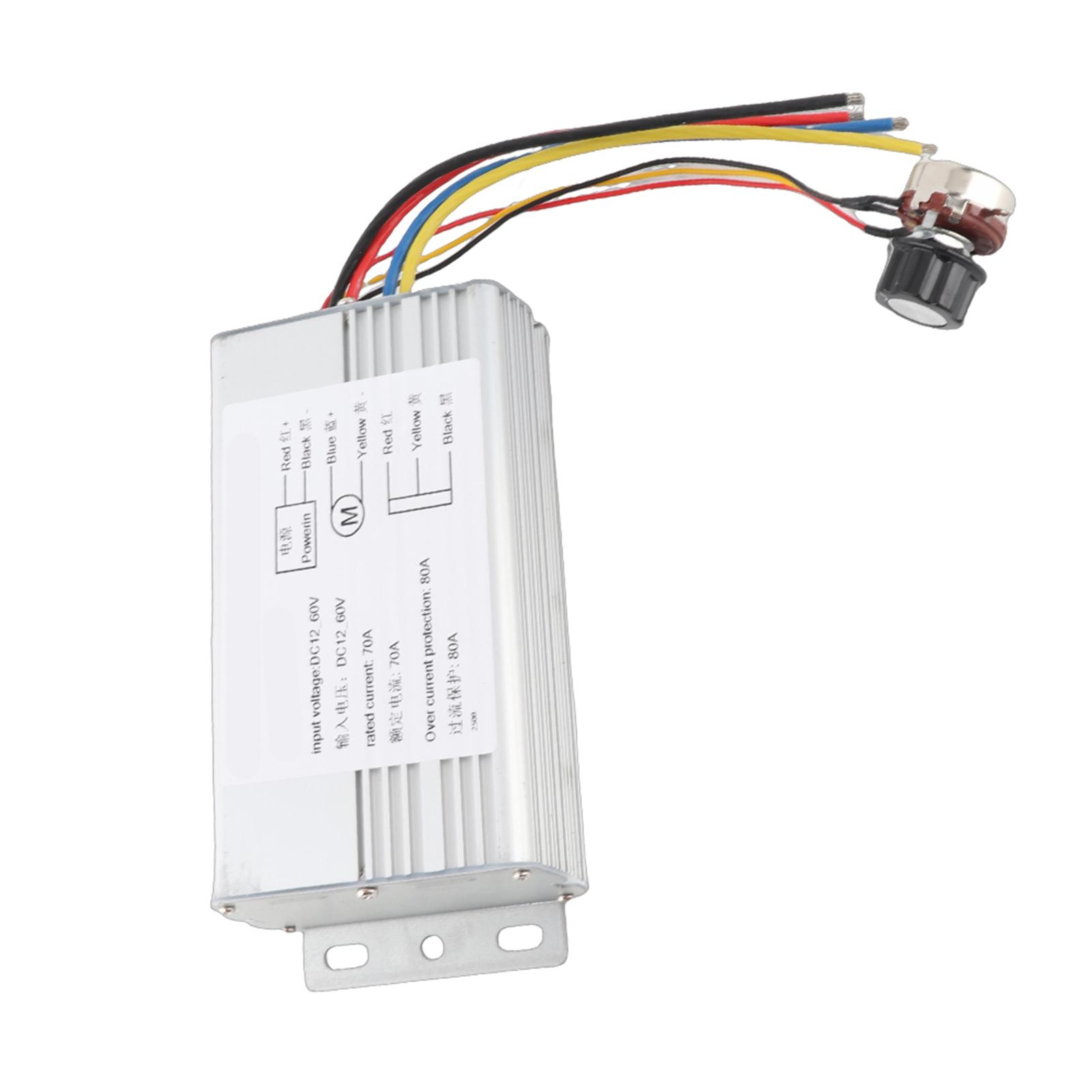 

DC 12V‑60V 70A PWM Контролер швидкості двигуна Регулятор керування приводом з регулюванням