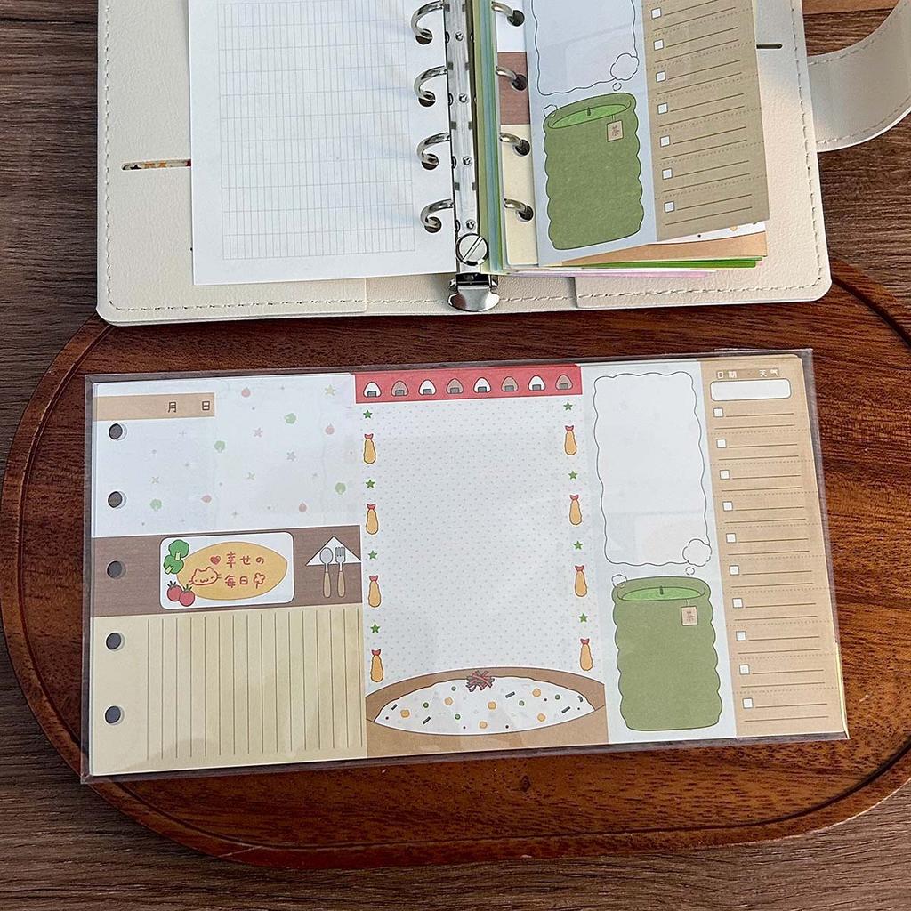 M5 Mini Binder Refill Pages Clear PP Cover Photo Album Portable 5-Hole Budget Planner Photocard Holder with Sleeves for School