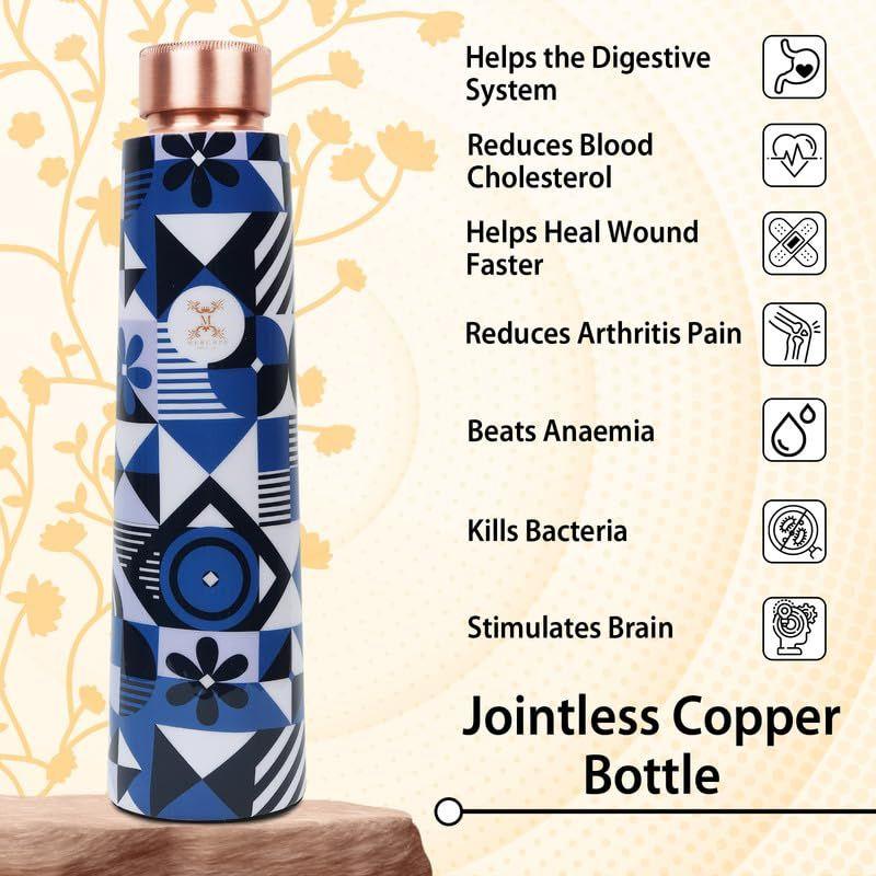 Pure Copper Water Bottle Experience The Benefits Of Pure Copper Water Bottle-Joint Less, Leak Proof (900Ml)