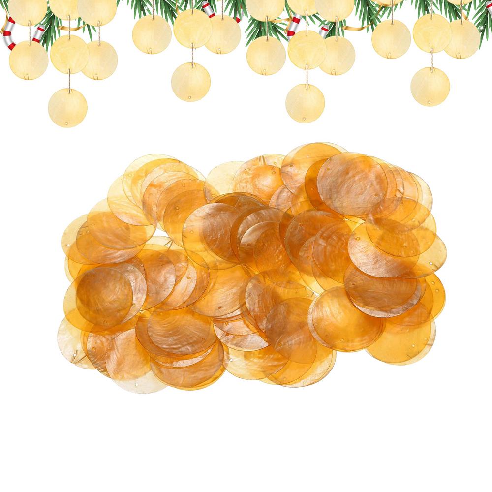 

Round Shells 100 Pieces Pendant Making Sea Shells Coin Bead Connector For Women Art Students Adults Professionals Hobbyists оранжевый