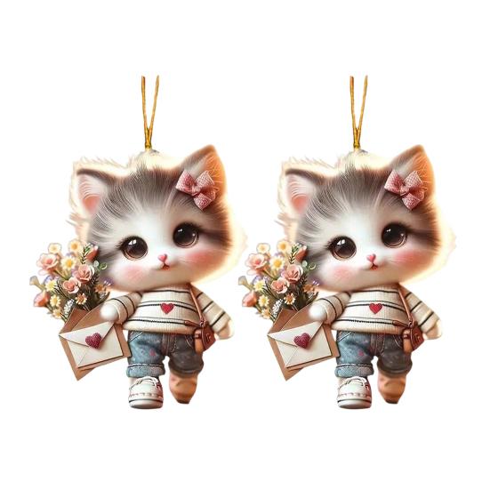 

Собака Кошка Автомобильный Шарм Акриловая Подвеска на Зеркало Заднего Вида Милый Брелок для Рюкзака Уникальная Форма Автомобильные Подвески Украшение Интерьера Автомобиля C