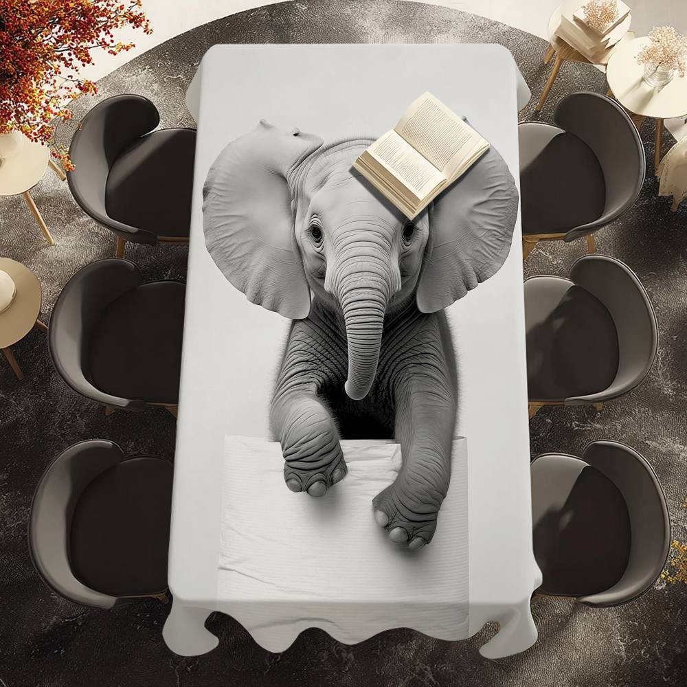 Dieren Liggend op Toiletpapier Tafelkleed Picknick Terras Restaurant Vakantiefeest Wasbaar Vlekbestendig Polyester Tafelkleed 160x240cm