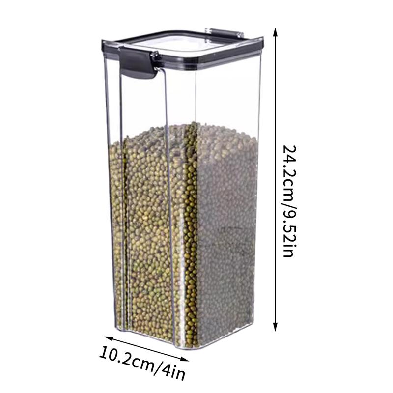 Vzduchotěsná plastová dóza na potraviny Průhledná na cereálie, bonbóny, sušené potraviny Nádoby do lednice Domácí kuchyně