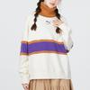 Puma Farbblock-Logo-Print Stehkragen Langarm Lockerer Pullover Damen Oberteile Weiß 537971-65