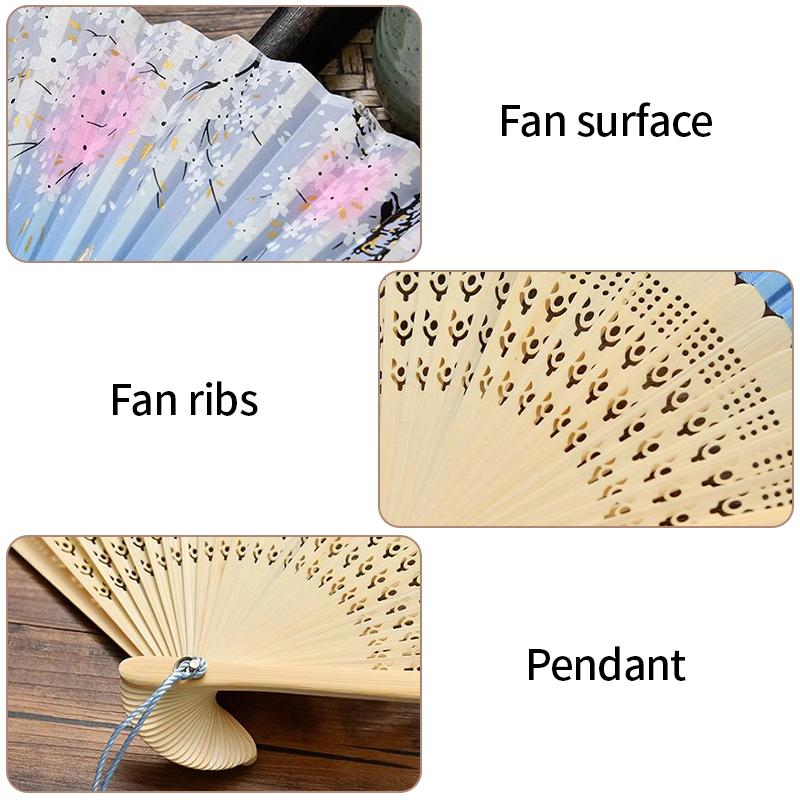 Folding Hand Fans Painting Drawing Decorative Fans Photo Props Hand Fans for Women Dance Fan Wedding Party Home Decor