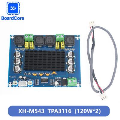 XH-M543 Amplifier Board TPA3116 DC 12V 24V 120W*2 Dual Channel Digital Power Audio Amplifier Module TPA3116D2 Chip