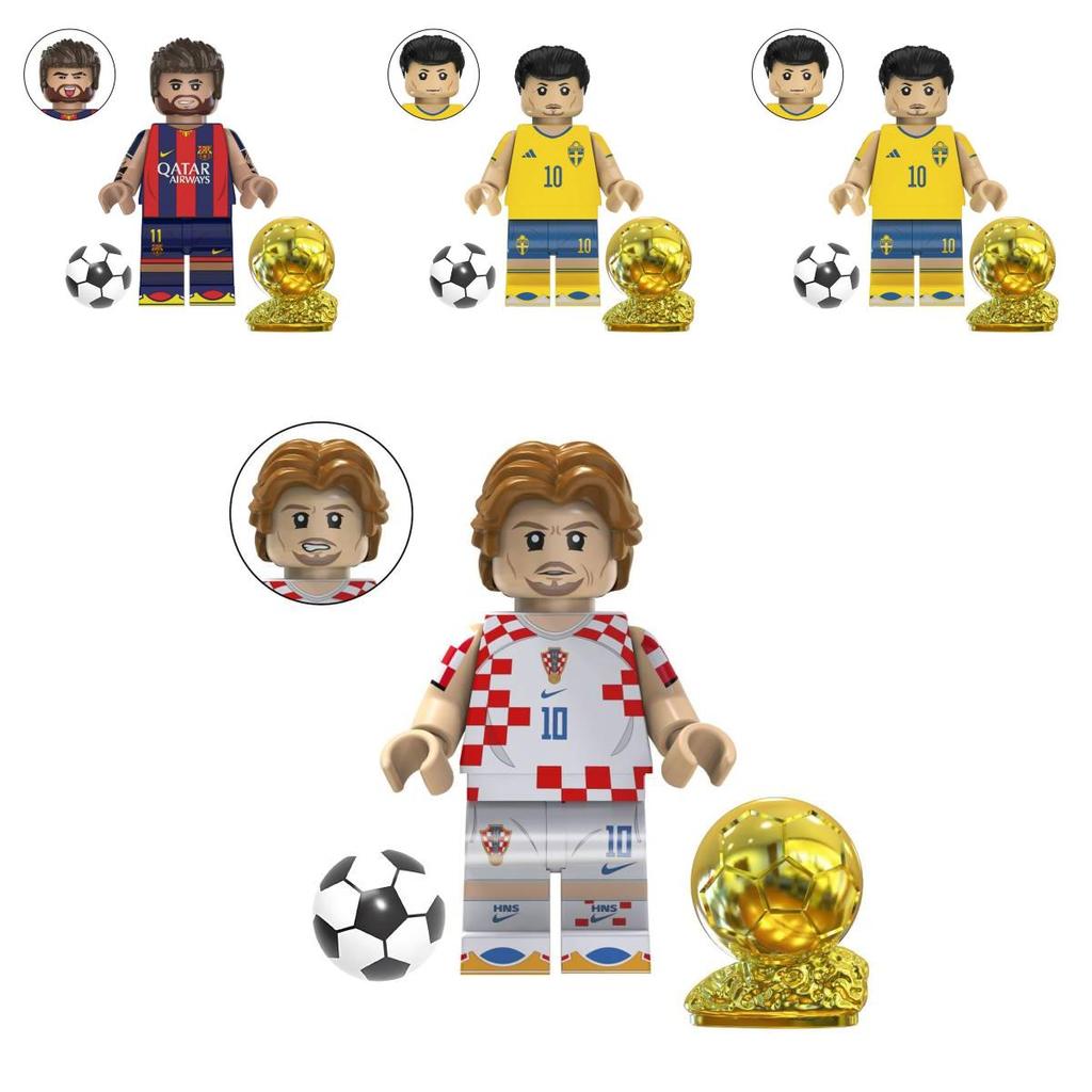 Soccer Star Series Team Building Blocks Set Small Plastic Pieces