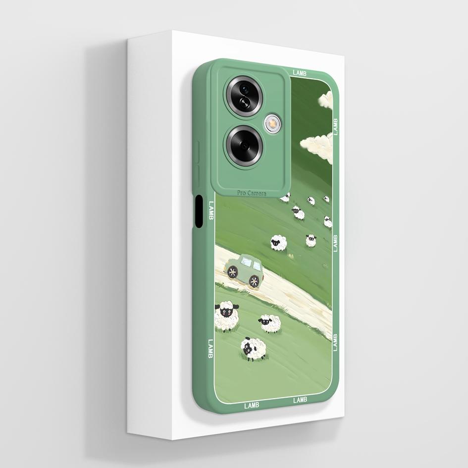 For OPPO A79 A77 A77s A78 A83 A91 A92 A93 A93s A94 A95 A96 4G 5G Phone Cases Lovely Panda Kitten Pattern Liquid Silicone Anti Slip Shell For OPPO Capa