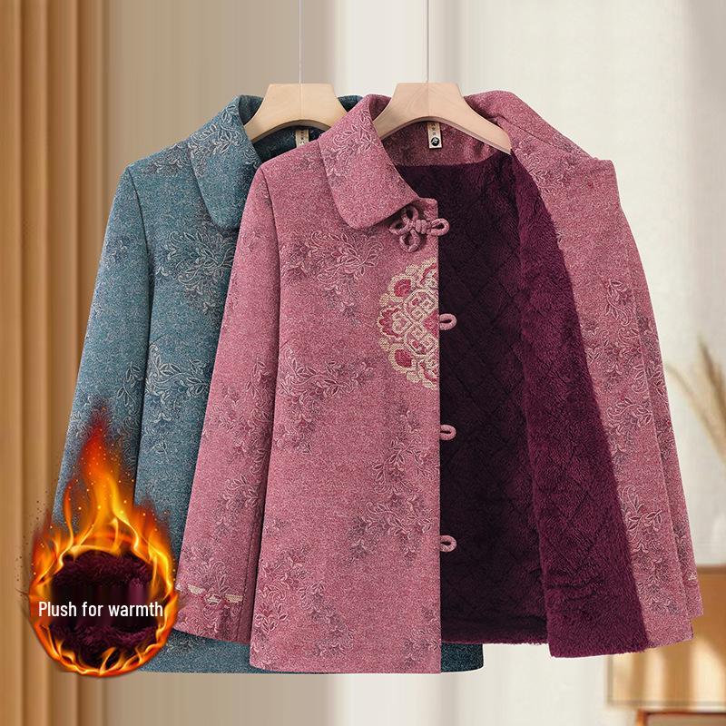 Women's Spring & Autumn 2026 Jacket: Stylish Lapel Loose-Fit for Middle-Aged & Elderly