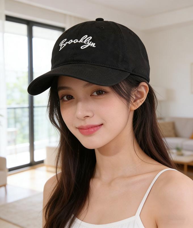 Versatile Korean Style Embroidered Baseball Cap with Sun Protection Regular (54-60cm)