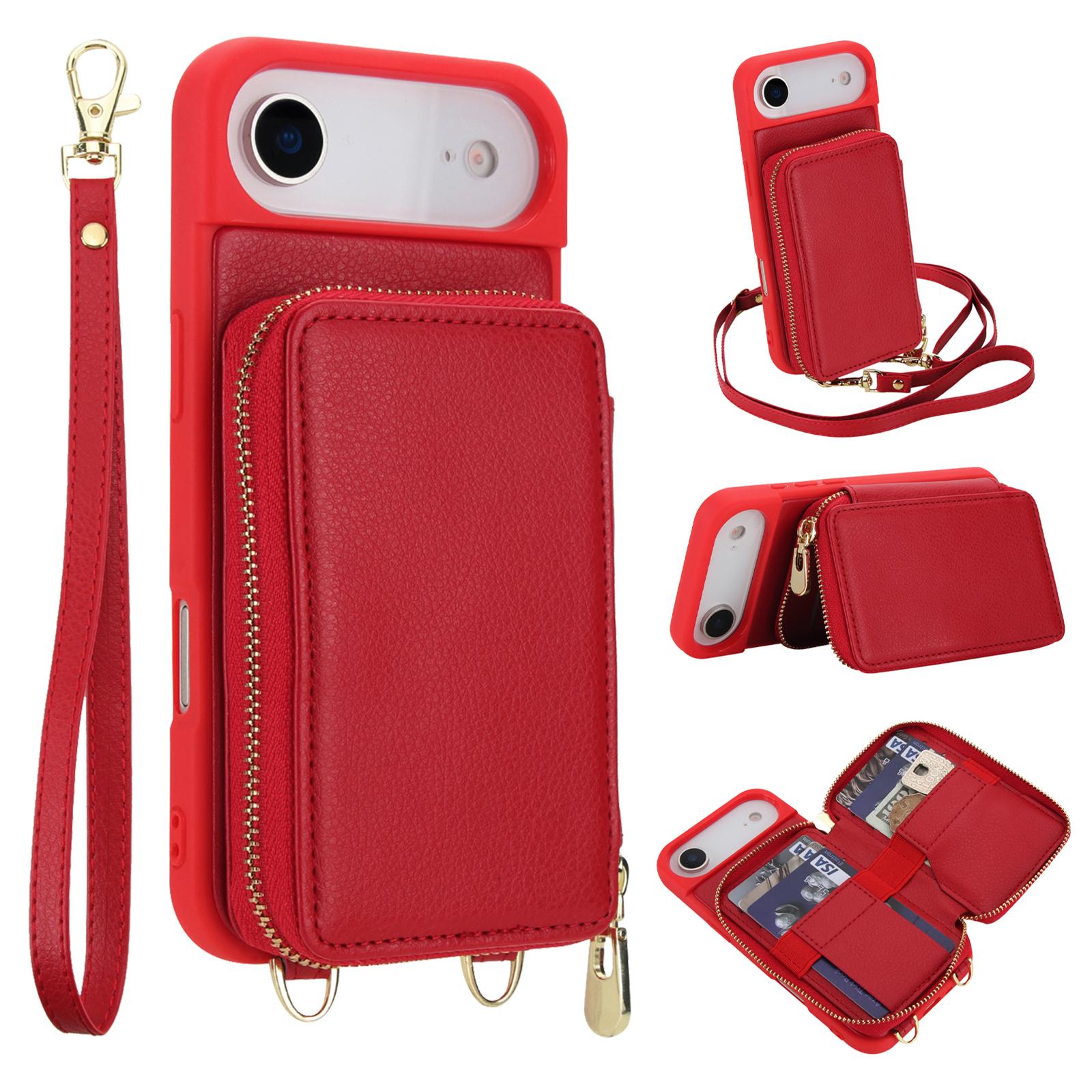 

Для iPhone Air Case RFID-блокуючий гаманець на блискавці Шкіра + ТПУ Чохол для телефону з ремінцем на плече