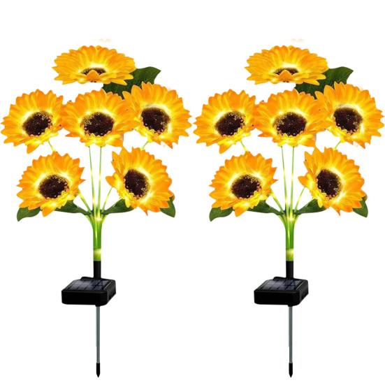 Solar Sunflower Garden Light, Realistic Sunflower Solar Powered Outdoor Light, Waterproof Auto On/Off Decorative Light for Patio Backyard