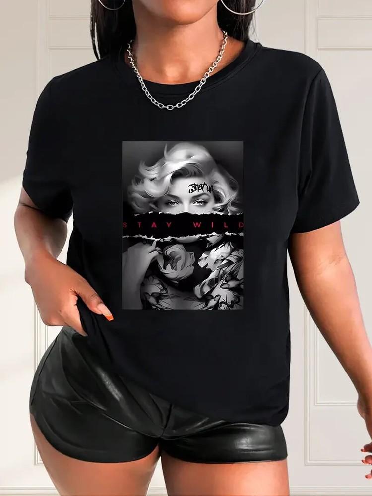 Stay Willd Girl T-Shirt, Crew Neck Short Sleeves Fashion Sports Tee S-4XL Unisex T-Shirt XXXXL