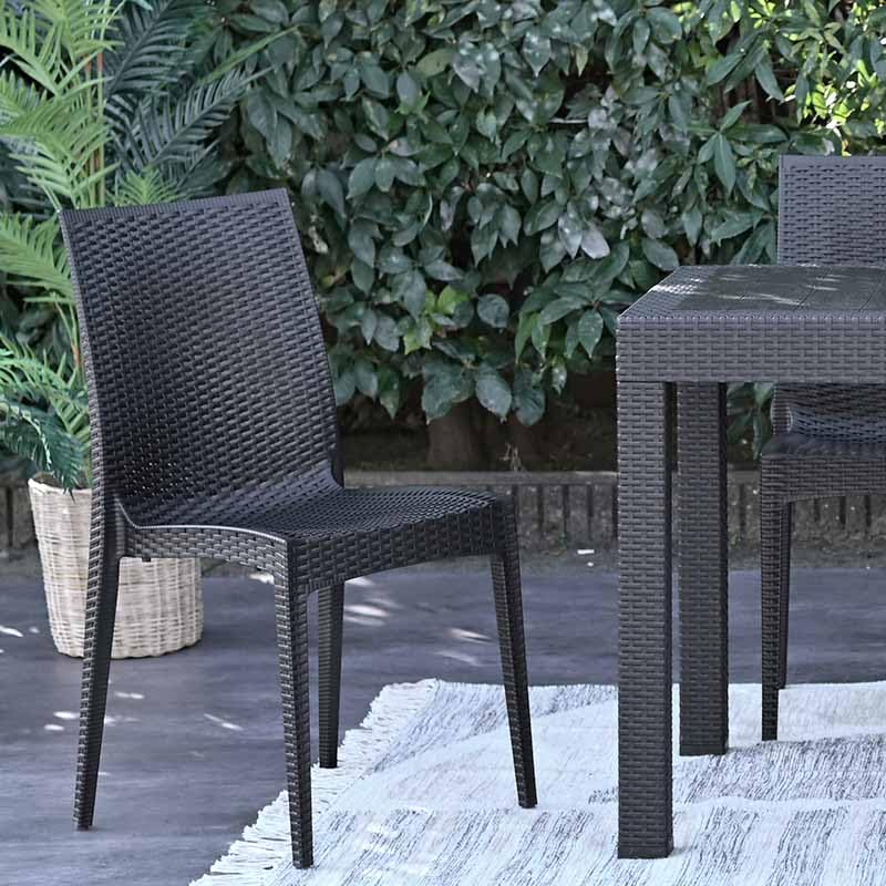 Rattan style garden dining set 120cm 4 garden T1612C01D4 5-piece [Table wide, chairs]
