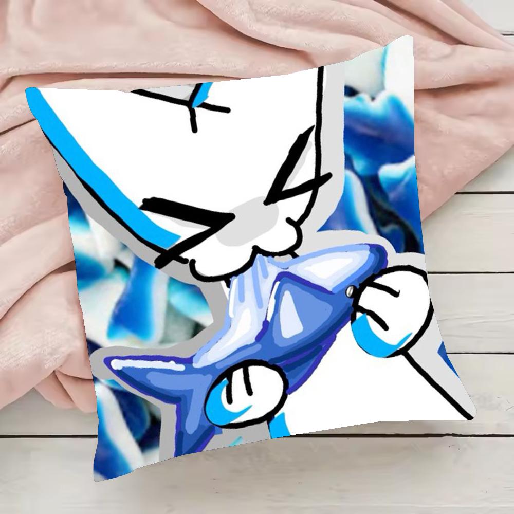 Boykisser Silly Cat Cute Pillow Case Pillowcase Anti-dustmite Pillow Invisible zipper silky short plush Sofa cushion cover