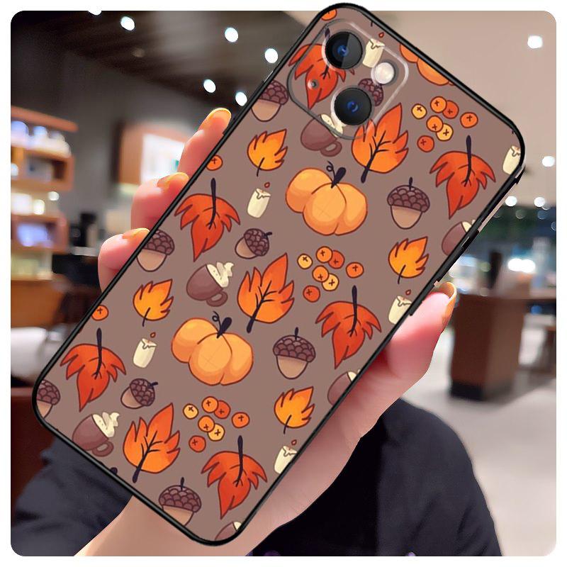 Autumn Leaves Fall Pumpkin Halloween Case For iPhone 13 14 11 12 15 Pro Max X XR XS Max 7 8 Plus SE 2020 2022 14 Plus Back Cover