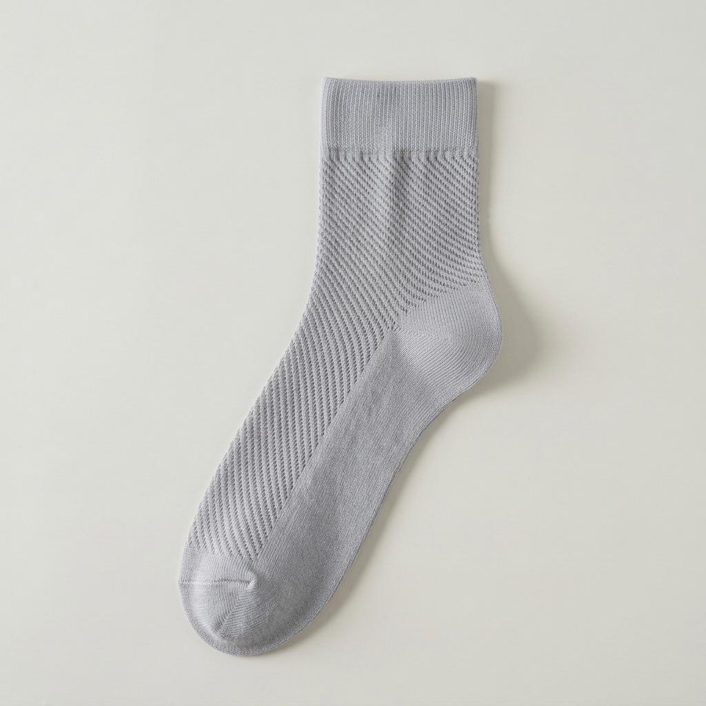 

Men s Seamless Mid-Calf Pure Cotton Socks - Anti-Odor, Breathable, Sweat-Absorbing, Thin & Comfortable for Summer. One Size