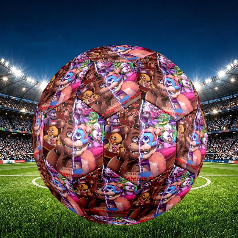 Five Nights at Freddy's Print Size 5 Soccer Ball, PU Wear Resistant Football for Match Training and Daily Practice, Birthday Gift for Soccer Fans