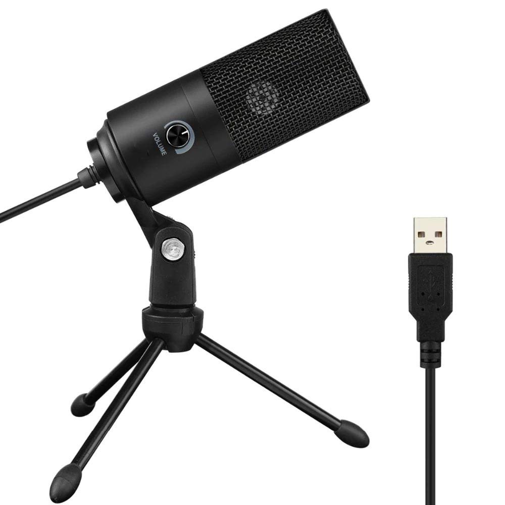 Zmart Kovový USB Kondenzátorový Záznamový Mikrofon pro MacWindows, Kardioidní Směrová Charakteristika, Studio Záznam, Vokální Hlasový Záznam, YouTube, Fifine Kovový K669