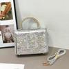 Crocodile Texture Kely Square Stud Handbag Fashionable Tote Bag With Snake Print Large Capacity