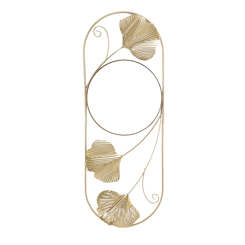 Metal Leaf Wall Mirror Fade Resistant Artistic Modern Decorative Mirror for Bedroom Living Room Office