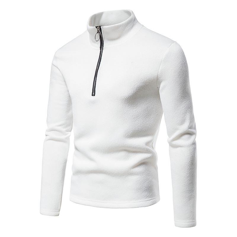 Men's Half Zipper Sweaters Pullover Man Sweatshir Spring Solid Color Turtleneck Swewatshirts