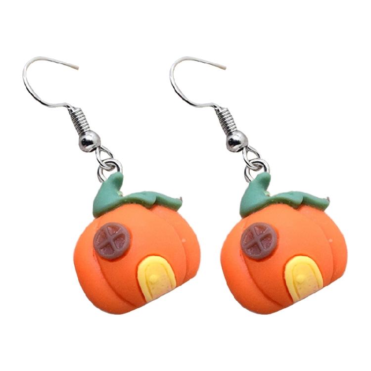 Fashion Pumpkin cat Hat Dangle Earrings Jewelry Halloween Cartoon Resin Earring