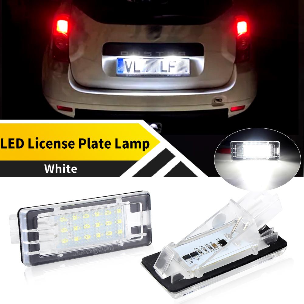 2PCS OEM LED License Plate Light Bulbs For Renault Captur 13-19 Fluence 09-21 Scenic MK2 MK3 03-15 Latitude 10-15 Modus 04-12