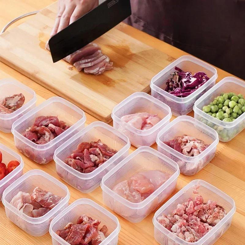 1pcs Kitchen Organiser Fridge Freezer Meat Boxes Compartment Seal Fresh Fruit Onion Garlic Packaging Boxes