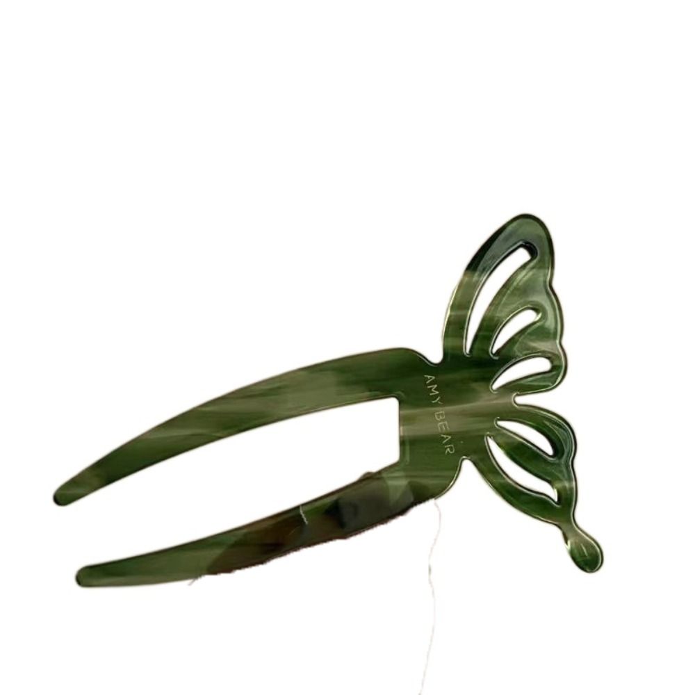 

Древний стиль вилка для волос с бабочкой смола уксусная кислота палочка для волос элегантная U-образная палочка для волос девочки зелёный