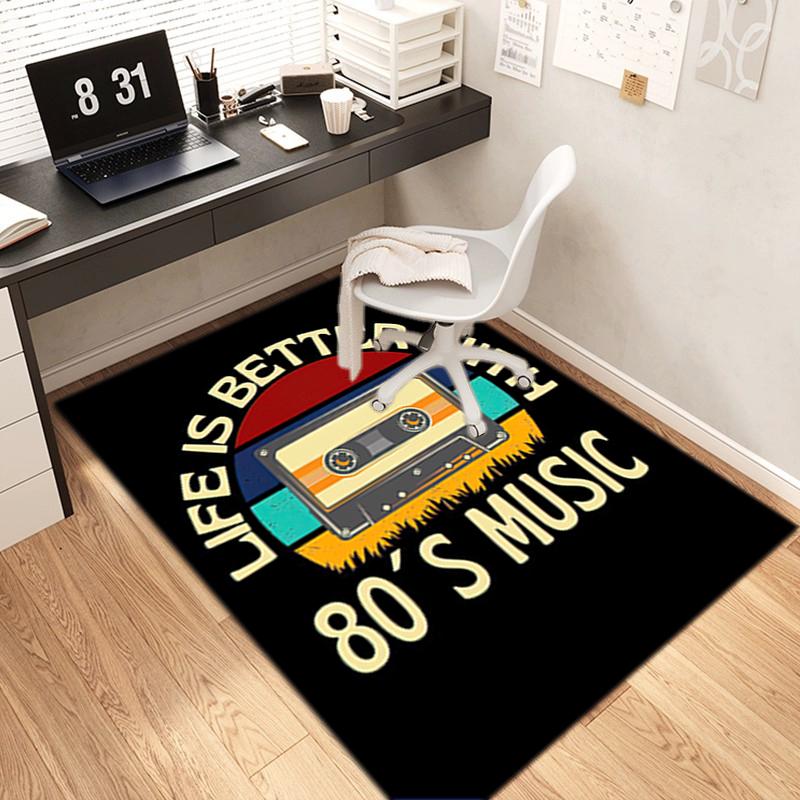 

1Pc music mixtape Printed circular carpet, home door mat, outdoor travel protection carpet A17 40x60cm( 15x23in )