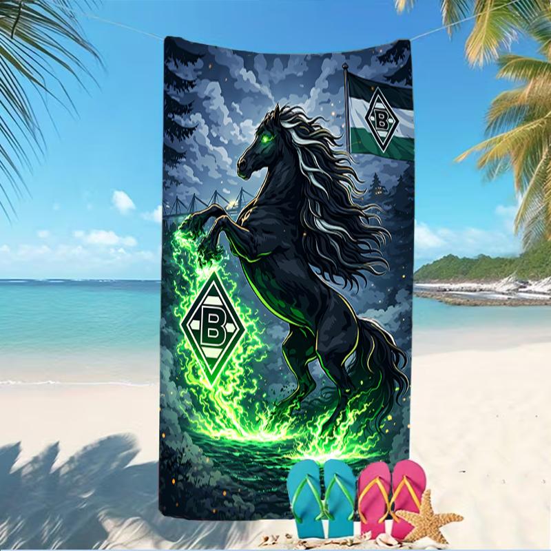 Beach Towel with Borussia Monchengladbach logo Pattern - soft,absorbent,machine washable Lightweight&Modern,swimming,Travel Essentials